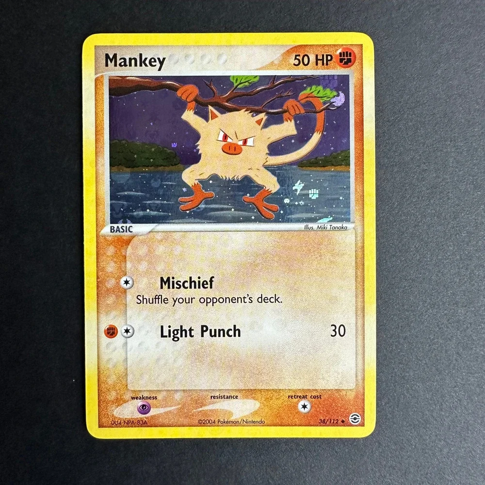 Pokemon TCG Mankey EX FireRed LeafGreen 38/112 Uncommon Reverse Holo NM